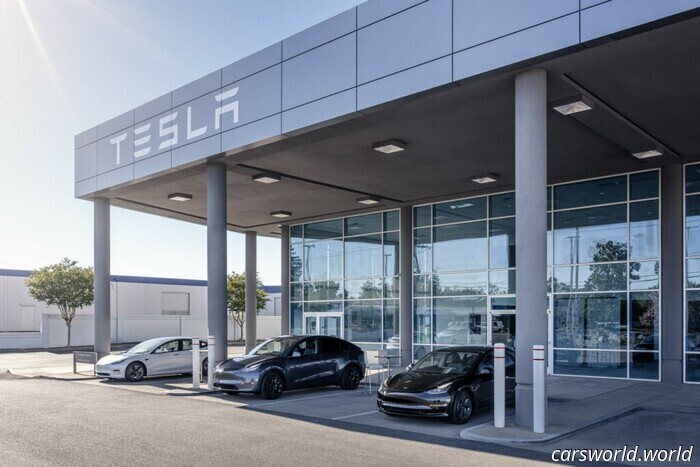 Uomo Rams in Tesla manifestanti in Florida concessionaria in mezzo crescenti tensioni / Carscoops